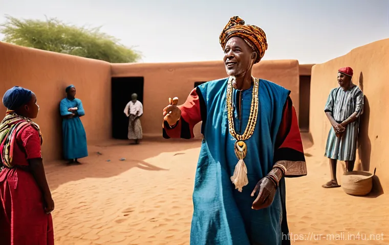 말리에서 유명한 시인들 - **Prompt:** A wise Malian elder, a man with a gentle smile and wearing traditional, earth-toned robe...