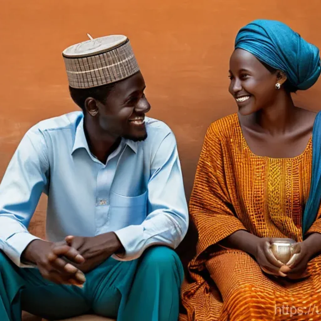 말리에서의 비즈니스 매너 - **Malian Business Relationship Building Over Tea**: A serene indoor scene depicting a foreign invest...
