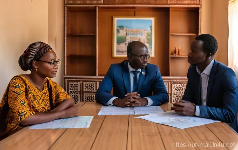 말리에서의 비즈니스 매너 - **Empowered Malian Women Entrepreneurs in a Digital Marketplace**: A vibrant outdoor or indoor scene...