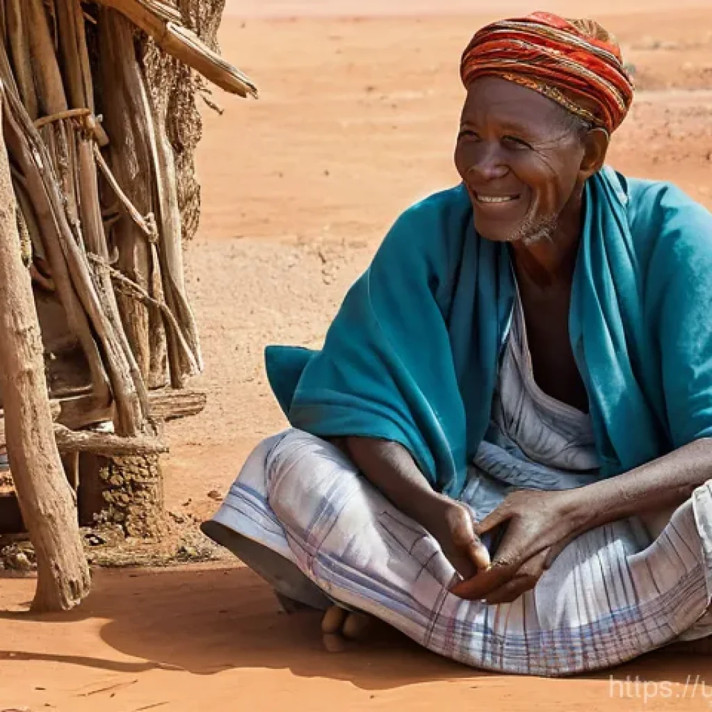 말리에서의 의료 서비스 - **Prompt 1: A Rural Malian Traditional Healer's Consultation**
    "A close-up, eye-level shot of an...