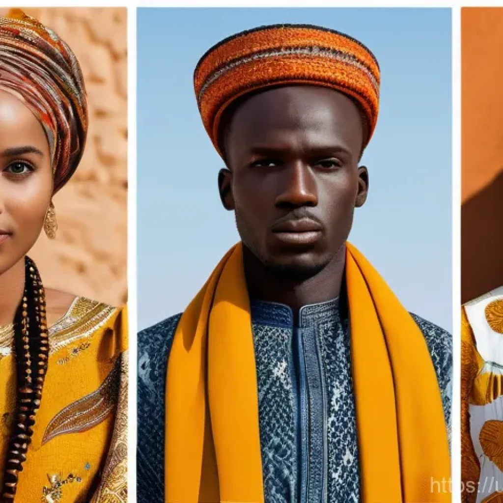 말리 전통 의상 - Here are three detailed image generation prompts in English, inspired by the Malian traditional clot...