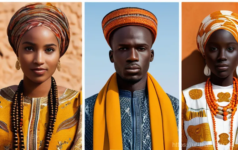 말리 전통 의상 - Here are three detailed image generation prompts in English, inspired by the Malian traditional clot...