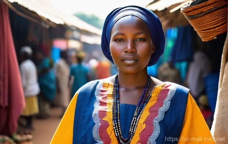 말리 전통 의상 - Prompt 1: Majestic Boubou in a Malian Market** 말리 전통 의상 - Prompt 1: Majestic Boubou in a Malian Market**